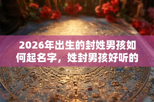 2026年出生的封姓男孩如何起名字，姓封男孩好听的名字