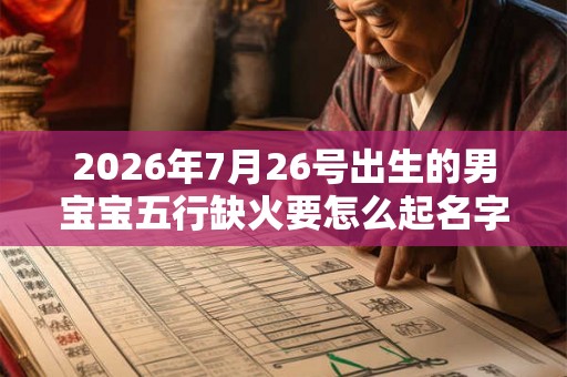 2026年7月26号出生的男宝宝五行缺火要怎么起名字
