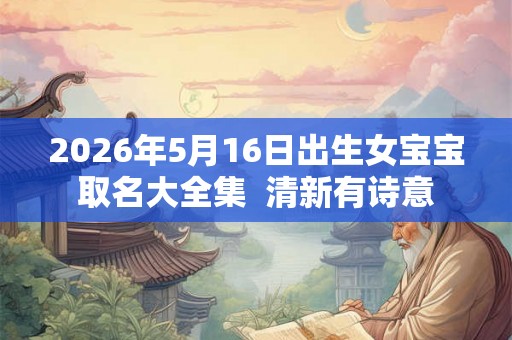 2026年5月16日出生女宝宝取名大全集  清新有诗意