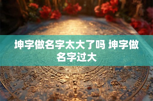 坤字做名字太大了吗 坤字做名字过大 坤字做名字太大了吗 坤字做名字过大