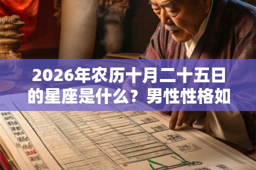 2026年农历十月二十五日的星座是什么？男性性格如何？