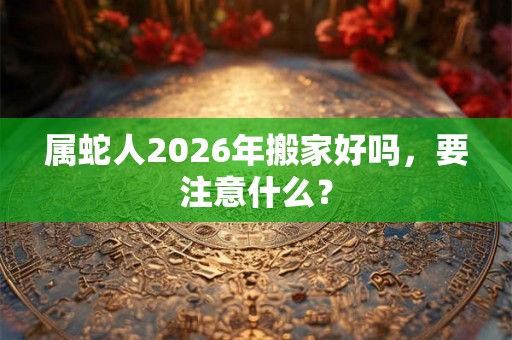 属蛇人2026年搬家好吗，要注意什么？