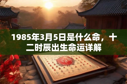 1985年3月5日是什么命，十二时辰出生命运详解