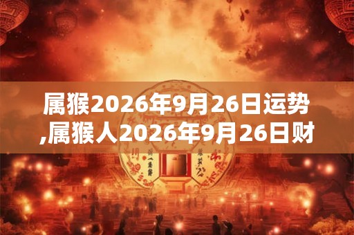 属猴2026年9月26日运势,属猴人2026年9月26日财运,生肖猴2026年9月26日运势