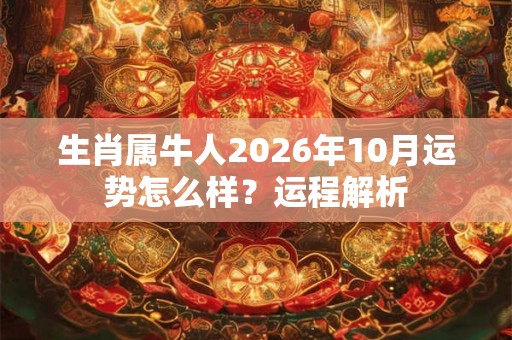 生肖属牛人2026年10月运势怎么样？运程解析