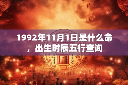 1992年11月1日是什么命，出生时辰五行查询