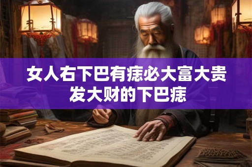 女人右下巴有痣必大富大贵 发大财的下巴痣