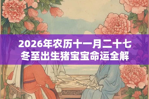 2026年农历十一月二十七冬至出生猪宝宝命运全解 2026年农历十一月二十七冬至出生猪宝宝命运全解
