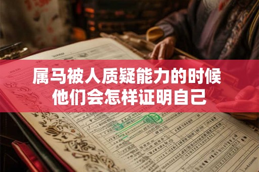 属马被人质疑能力的时候 他们会怎样证明自己