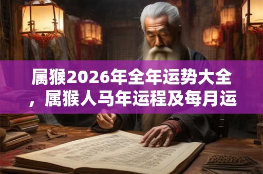 属猴2026年全年运势大全,属猴人马年运程及每月运势详解 属猴2026年全年运势大全,属猴人马年运程及每月运势详解