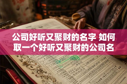 公司好听又聚财的名字 如何取一个好听又聚财的公司名