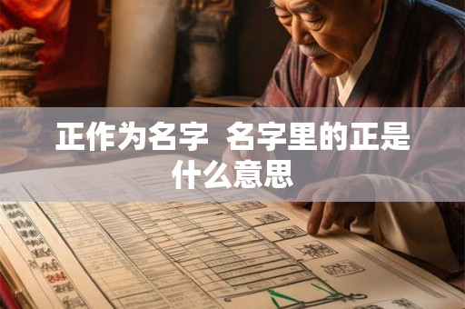 正作为名字  名字里的正是什么意思