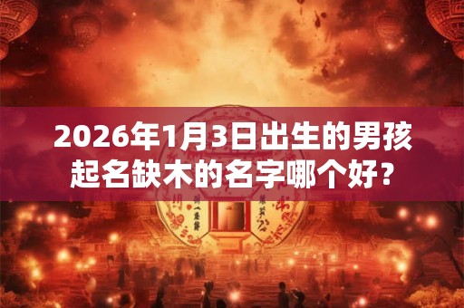 2026年1月3日出生的男孩起名缺木的名字哪个好？