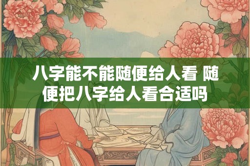 八字能不能随便给人看 随便把八字给人看合适吗