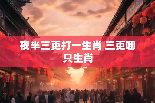 夜半三更打一生肖 三更哪只生肖