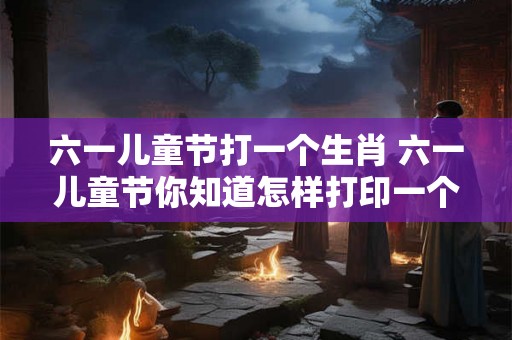 六一儿童节打一个生肖 六一儿童节你知道怎样打印一个生肖吗