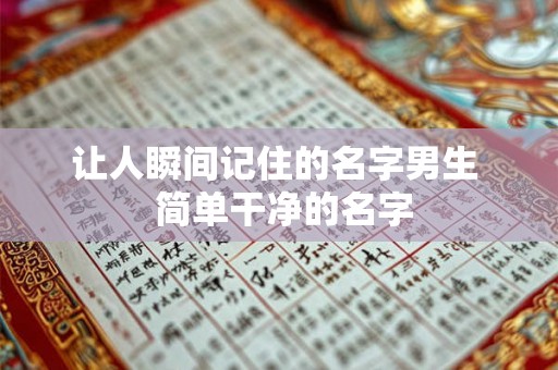 让人瞬间记住的名字男生  简单干净的名字