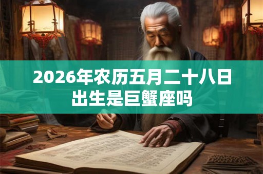 2026年农历五月二十八日出生是巨蟹座吗