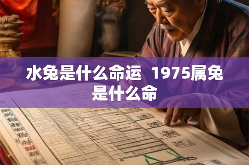 水兔是什么命运  1975属兔是什么命