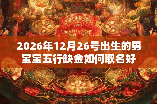 2026年12月26号出生的男宝宝五行缺金如何取名好