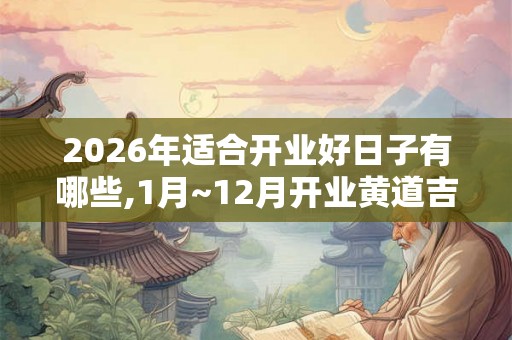 2026年适合开业好日子有哪些,1月~12月开业黄道吉日