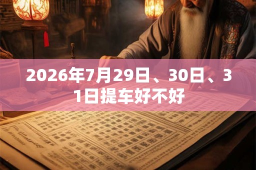 2026年7月29日、30日、31日提车好不好