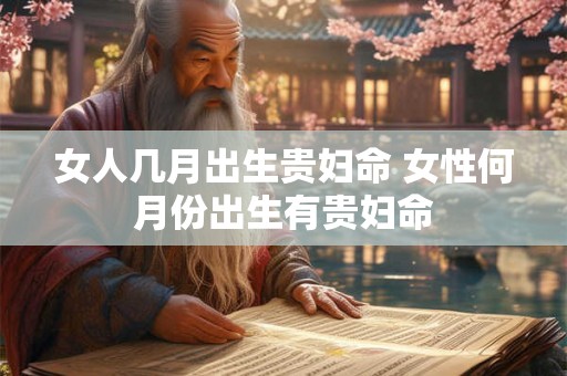 女人几月出生贵妇命 女性何月份出生有贵妇命