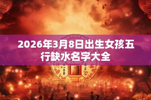 2026年3月8日出生女孩五行缺水名字大全