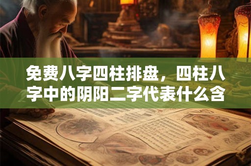 免费八字四柱排盘，四柱八字中的阴阳二字代表什么含义？