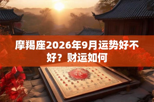 摩羯座2026年9月运势好不好？财运如何