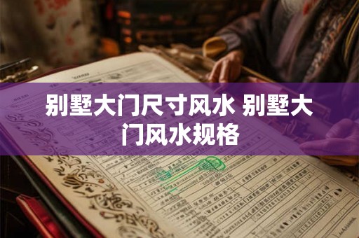 别墅大门尺寸风水 别墅大门风水规格