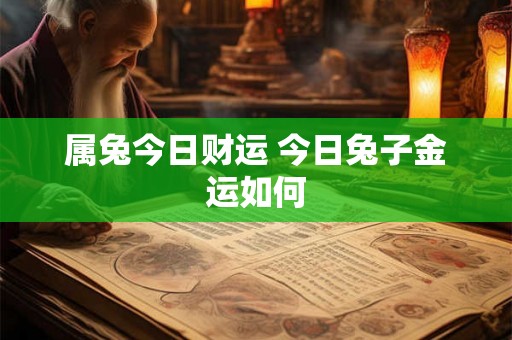 属兔今日财运 今日兔子金运如何