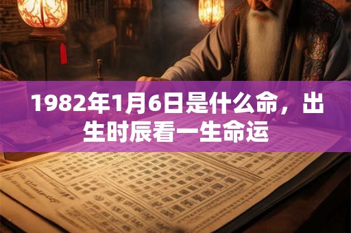 1982年1月6日是什么命，出生时辰看一生命运