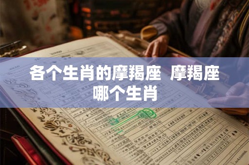 各个生肖的摩羯座  摩羯座哪个生肖