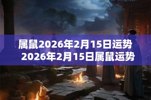 属鼠2026年2月15日运势  2026年2月15日属鼠运势详解