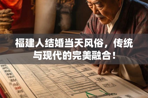福建人结婚当天风俗，传统与现代的完美融合！
