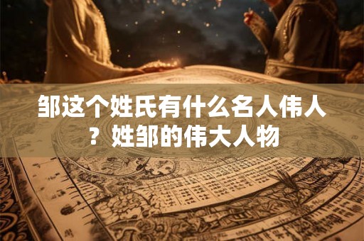 邹这个姓氏有什么名人伟人？姓邹的伟大人物