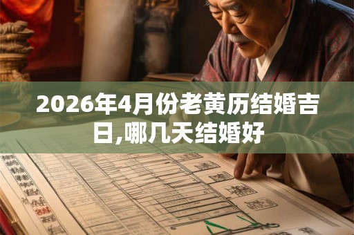 2026年4月份老黄历结婚吉日,哪几天结婚好