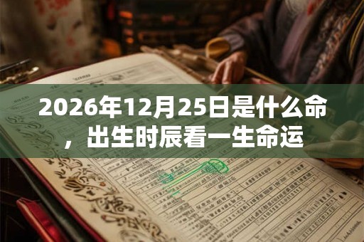 2026年12月25日是什么命，出生时辰看一生命运