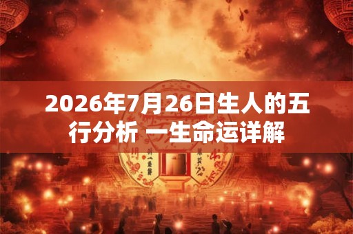 2026年7月26日生人的五行分析 一生命运详解