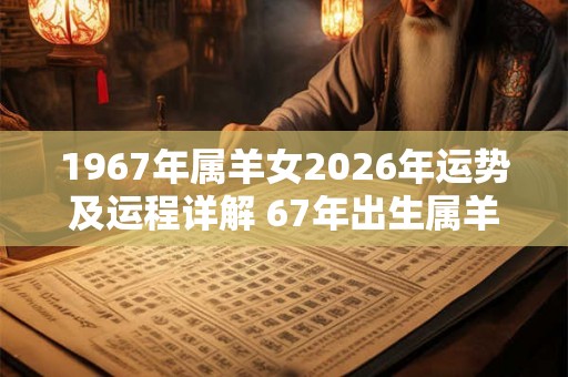 1967年属羊女2026年运势及运程详解 67年出生属羊人2026全年每月运势女性