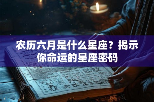 农历六月是什么星座？揭示你命运的星座密码