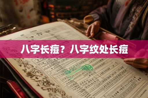 八字长痘？八字纹处长痘