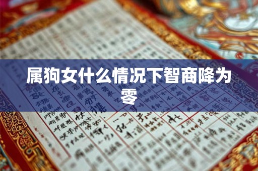 属狗女什么情况下智商降为零