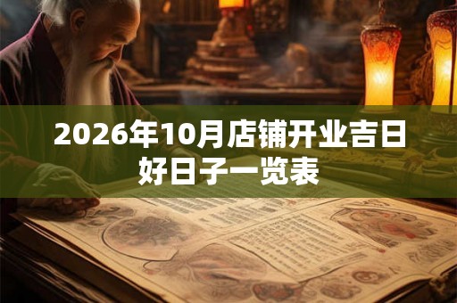 2026年10月店铺开业吉日好日子一览表