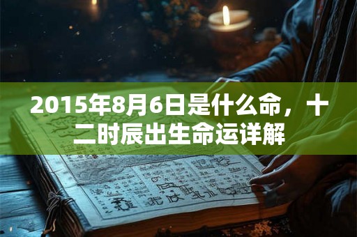 2015年8月6日是什么命，十二时辰出生命运详解
