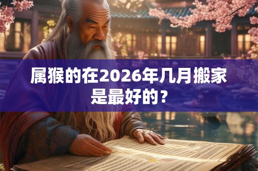 属猴的在2026年几月搬家是最好的? 属猴的在2026年几月搬家是最好的?