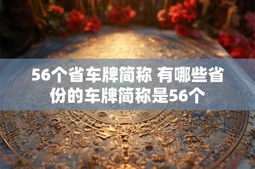 56个省车牌简称 有哪些省份的车牌简称是56个