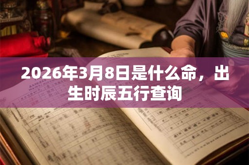 2026年3月8日是什么命，出生时辰五行查询