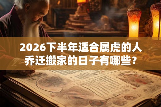 2026下半年适合属虎的人乔迁搬家的日子有哪些? 2026下半年适合属虎的人乔迁搬家的日子有哪些?